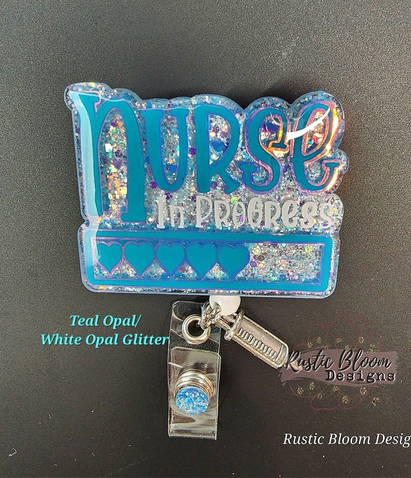 NURSE In Progress Badge Reel Retractable Interchangeable Nursing School Name Holder Custom Gift For Her Student ID Nursing school Name Tag