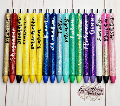 Personalized Gel Glitter Pen, Custom Made Pens  Nurse Gift, Teacher Gift, Epoxy Pen Glitter Pen Gel Pen Refillable Work pen, Christmas gift