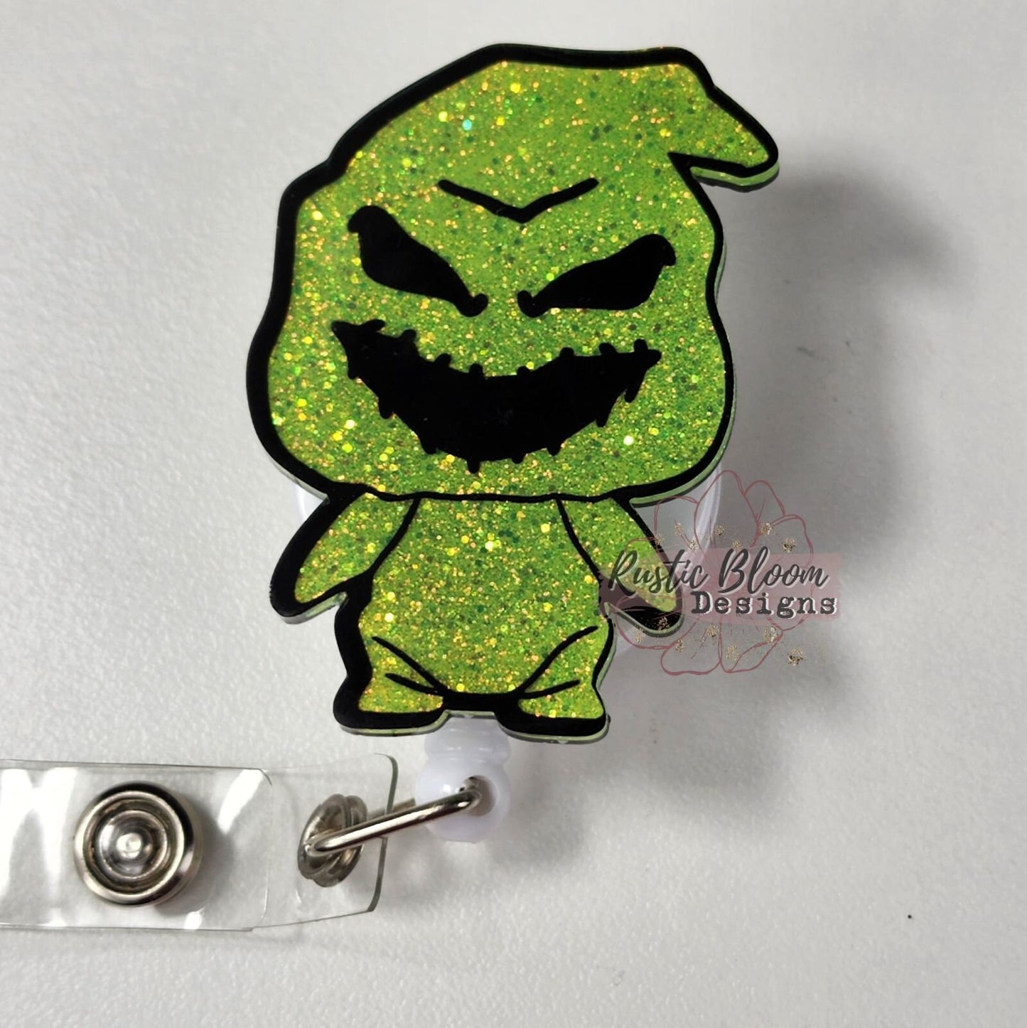 Nightmare Before Christmas inspired Pumpkin King Glitter Retracatable Badge Reel Custom Personalized Nurse Cute Badge Reel