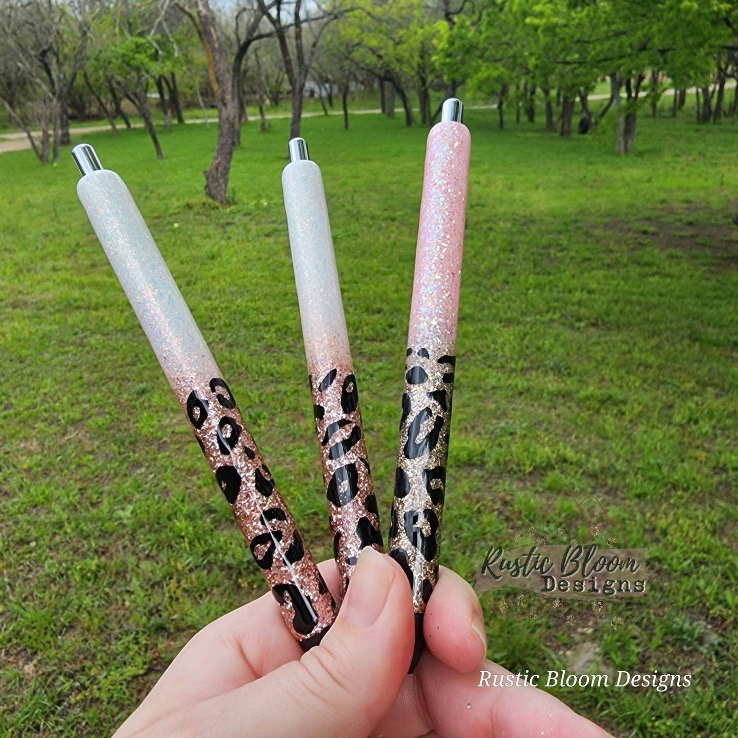 Personalized Glitter Pens Ombre  Leopard Pen Epoxy Cheetah pens Nurse Gift Writing Pen Teacher Gifts Ideas Gel Pens Custom gold pens glitter