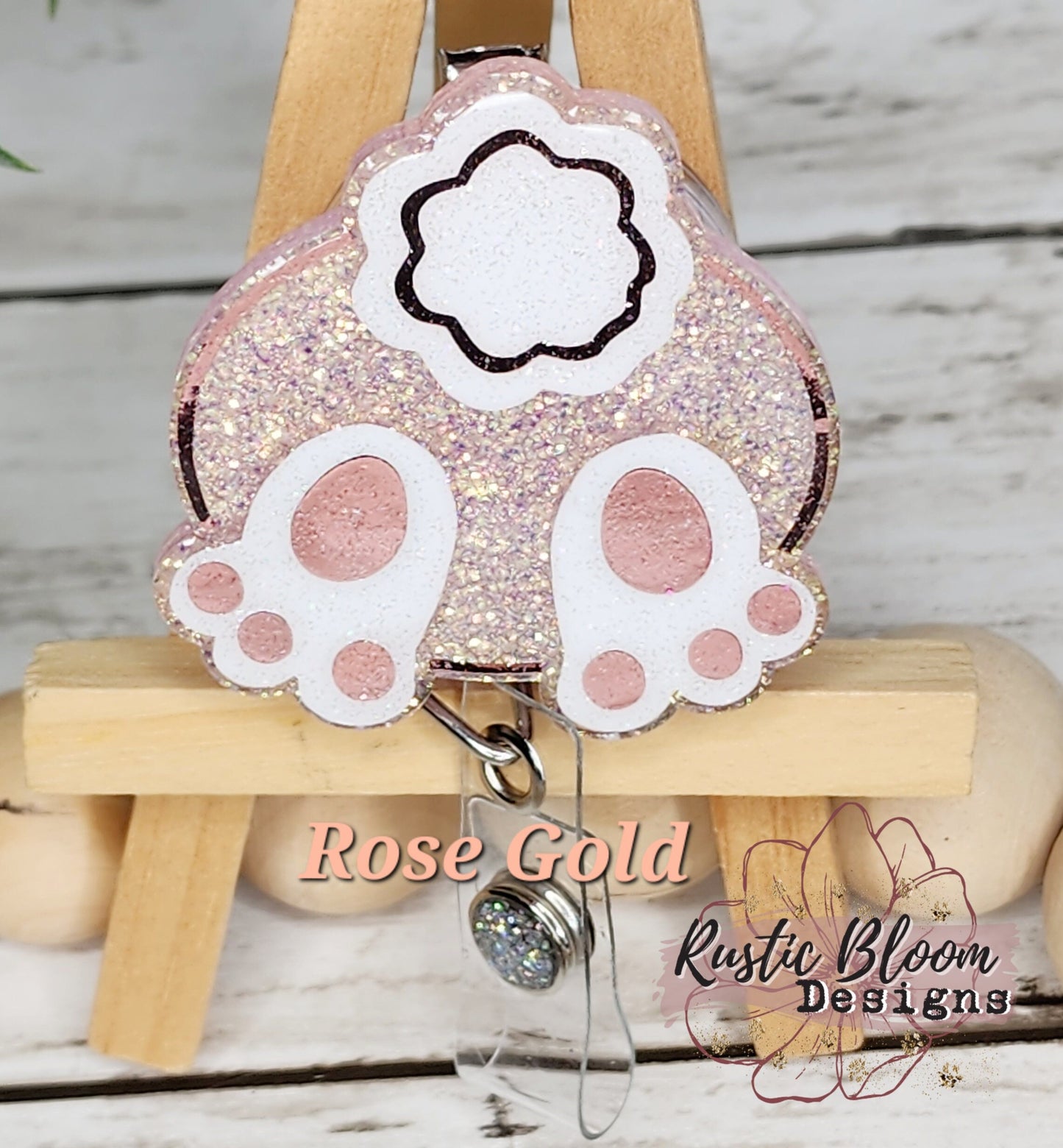 Bunny Badge Reel, Easter Badge Reel, Bunny Butt Badge Reel, Cute Badge Reel, Nurse badge reel Retractable Badge Reel Glitter Badge Reel