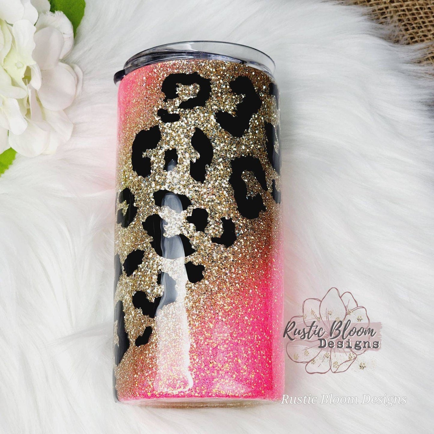 LEOPARD Pink Glitter Tumbler Mother's Day Gift for Her Custom Cups Nurse Gifts Personalized Tumbler Nurses gift Teacher Appreciation